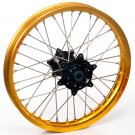 Haan Wheels, Komplett Hjul, 1,40, 19", FRAM, GULD SVART, Suzuki 02-24 RM85, 97-01 RM80
